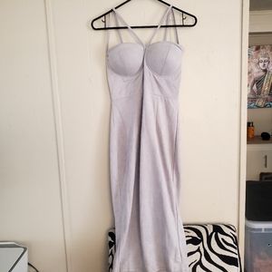 Carli Bybel x Missguided Harness Detail Faux suede midi dress